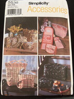 Simplicity 5535 Accessories Quilted Bags Eyeglass Case Change Purse UNCUT Sewing